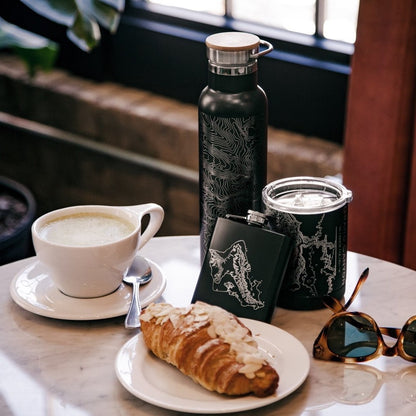 Omaha - Nebraska Map Bottle with Bamboo Top in Matte Black