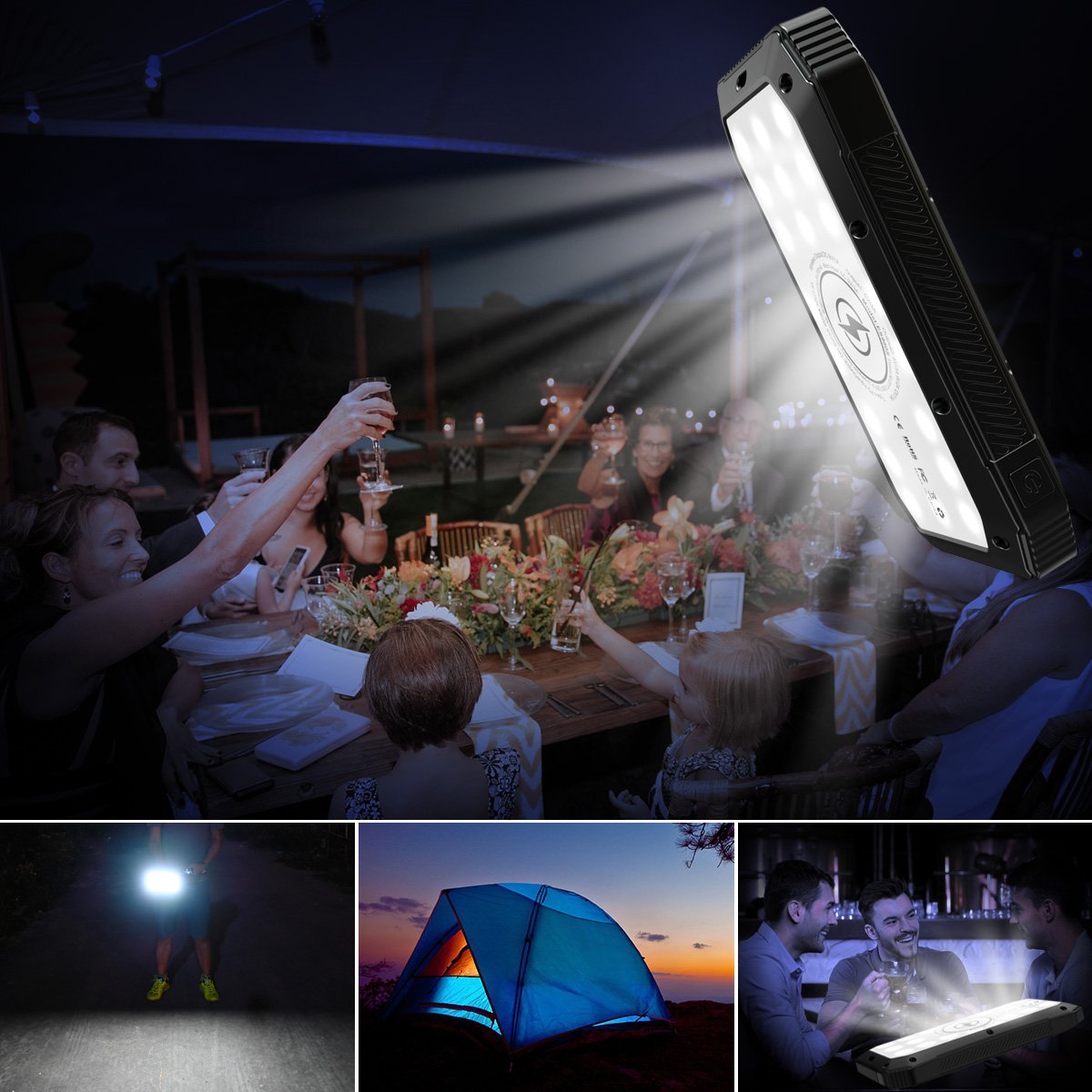 Sun Chaser Mini Solar Powered Wireless Phone Charger 10,000 mAh With