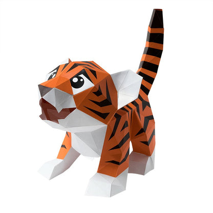 Baby Tiger 3D Paper Model, Lamp