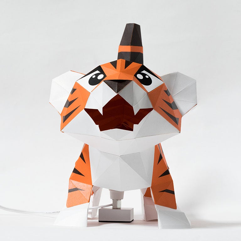 Baby Tiger 3D Paper Model, Lamp