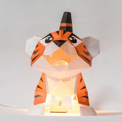 Baby Tiger 3D Paper Model, Lamp