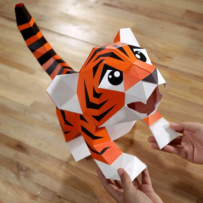 Baby Tiger 3D Paper Model, Lamp