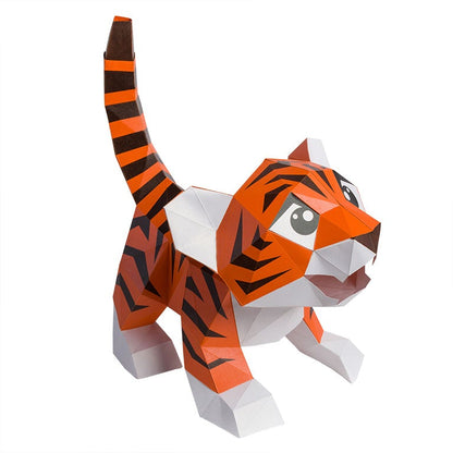 Baby Tiger 3D Paper Model, Lamp