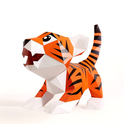 Baby Tiger 3D Paper Model, Lamp