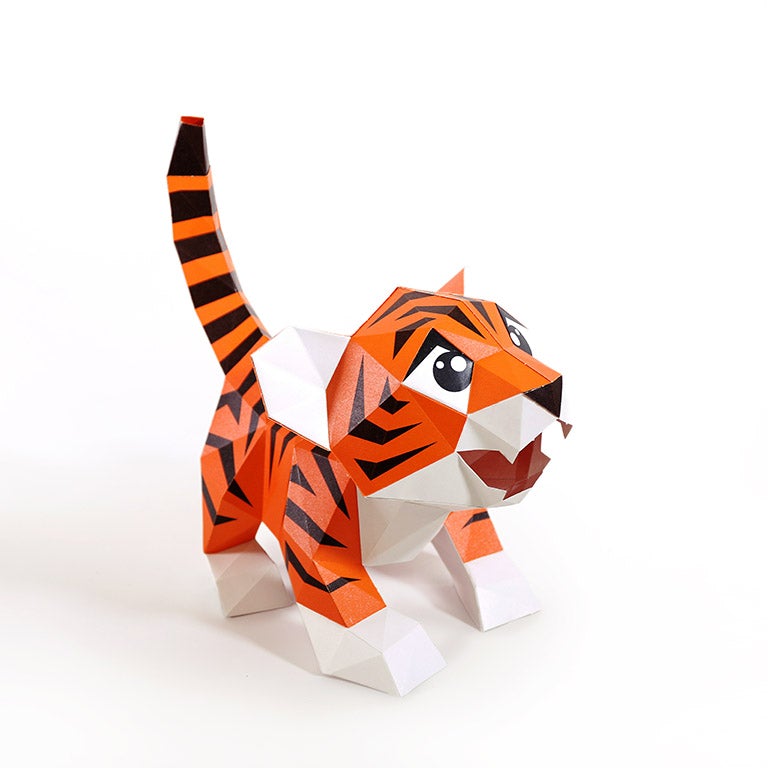 Baby Tiger 3D Paper Model, Lamp