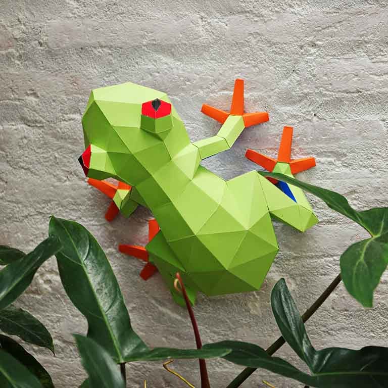 Frog 3D Paper Model, Lamp