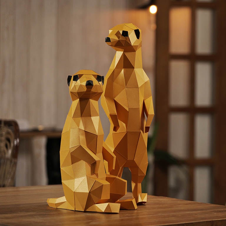 Meerkats 3D Paper Model Main image