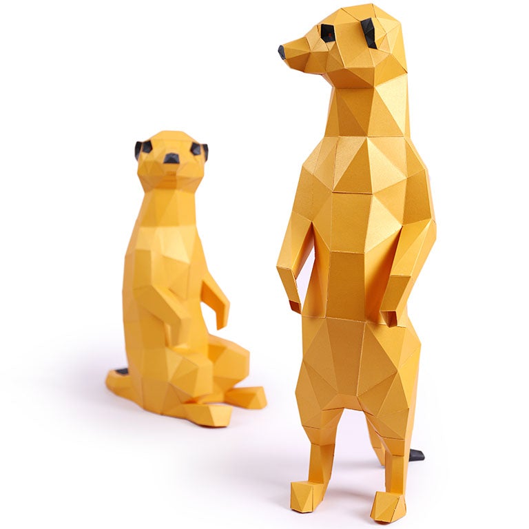 Meerkats 3D Paper Model Secondary image
