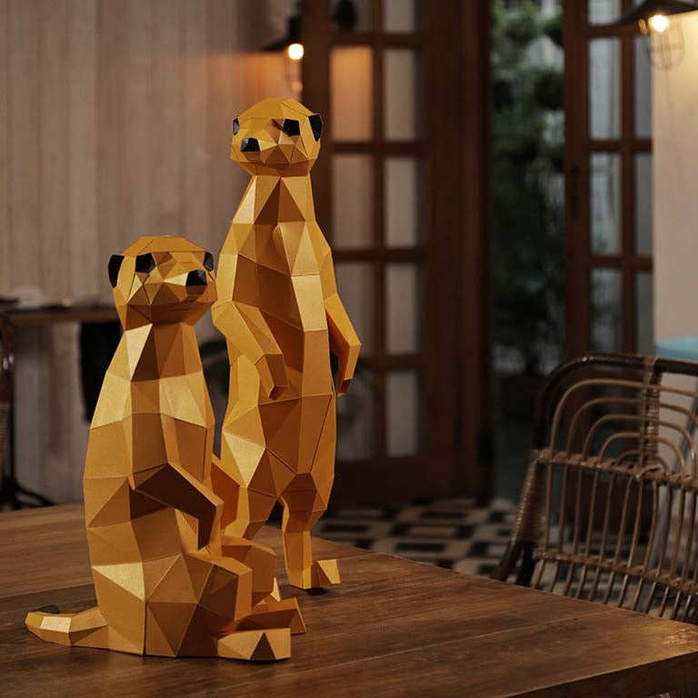 Meerkats 3D Paper Model