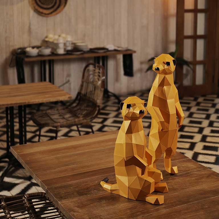 Meerkats 3D Paper Model