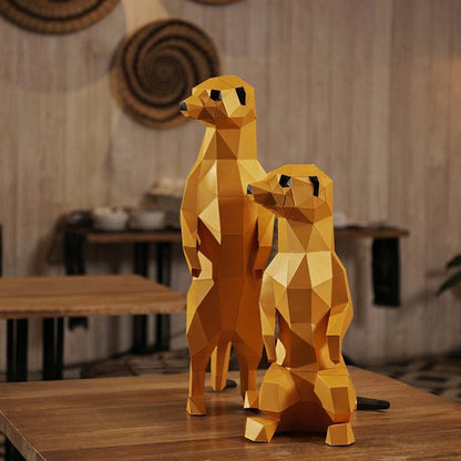 Meerkats 3D Paper Model