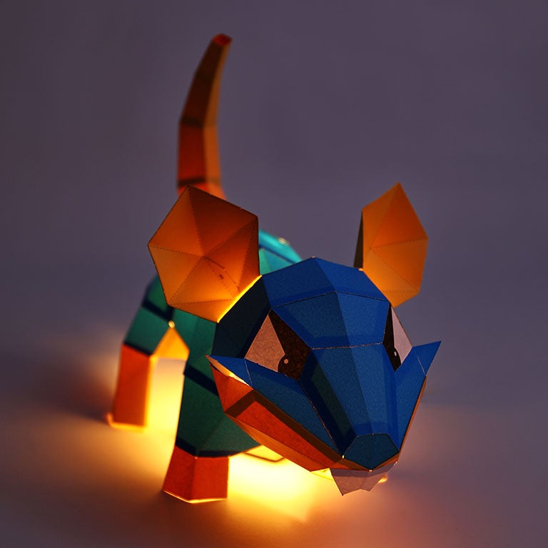 Mouse 3D Paper Model, Lamp