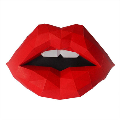 Red 3D Lips Wall Art