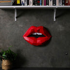 Red 3D Lips Wall Art