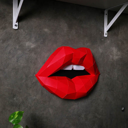 Red 3D Lips Wall Art