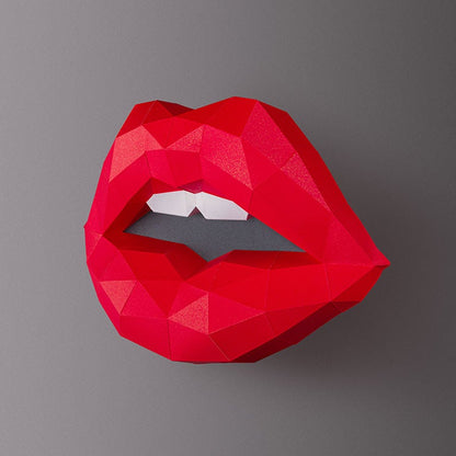 Red 3D Lips Wall Art