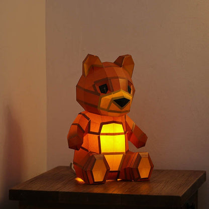 Teddy Bear 3D Paper Model, Lamp