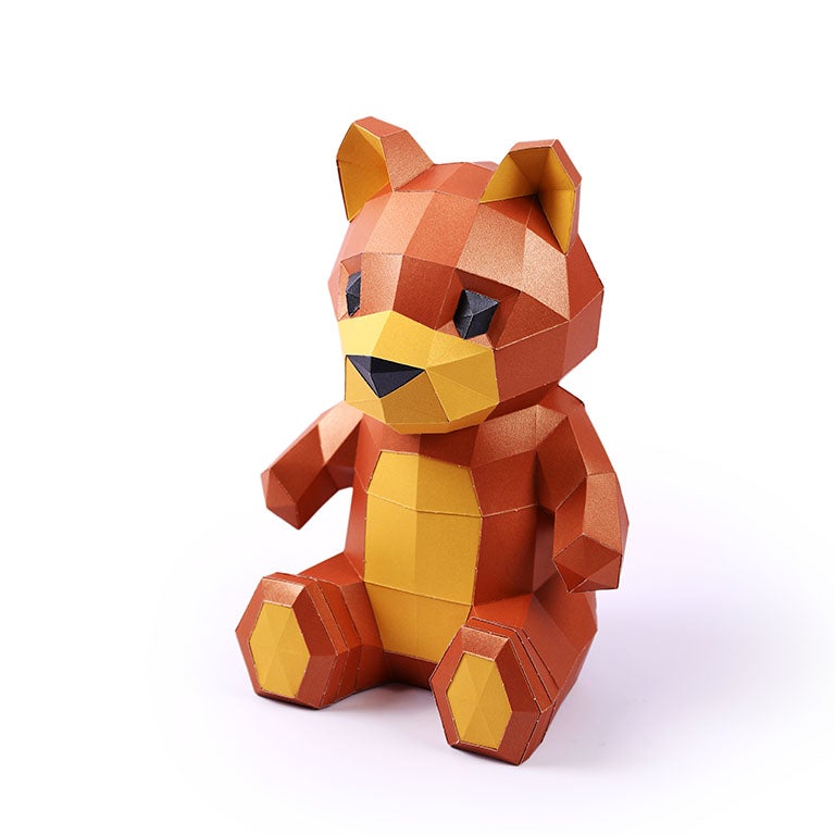 Teddy Bear 3D Paper Model, Lamp