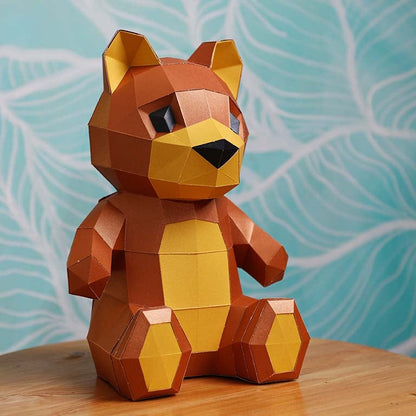 Teddy Bear 3D Paper Model, Lamp