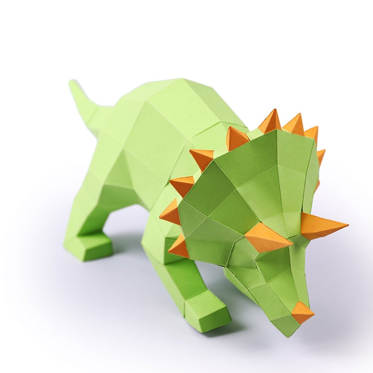 Triceratops 3D Paper Model, Lamp