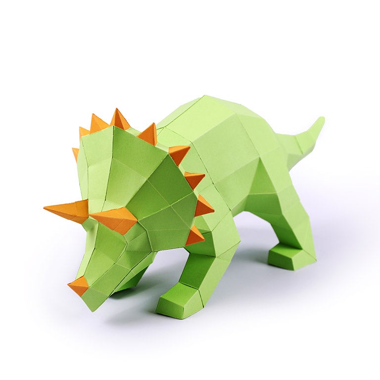 Triceratops 3D Paper Model, Lamp