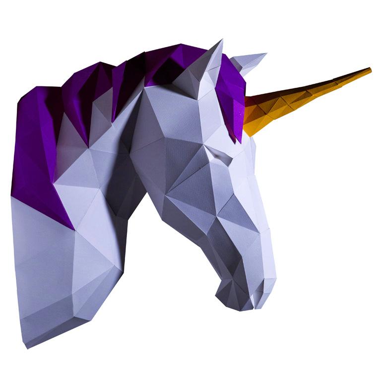 Unicorn Head Wall Papercraft Main image
