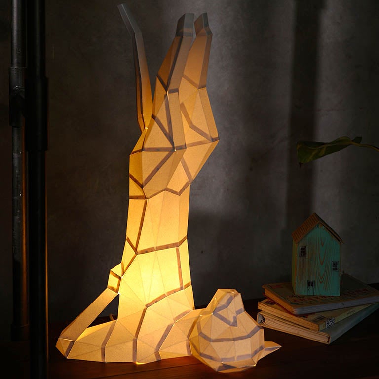 Yoga Cat 3D Paper Model, Lamp