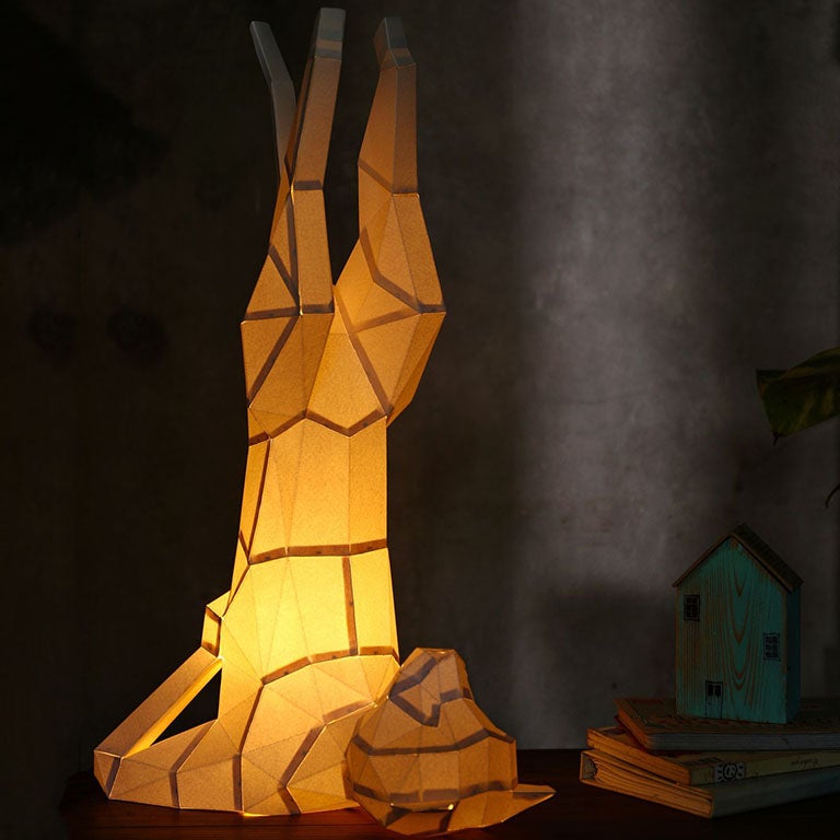 Yoga Cat 3D Paper Model, Lamp