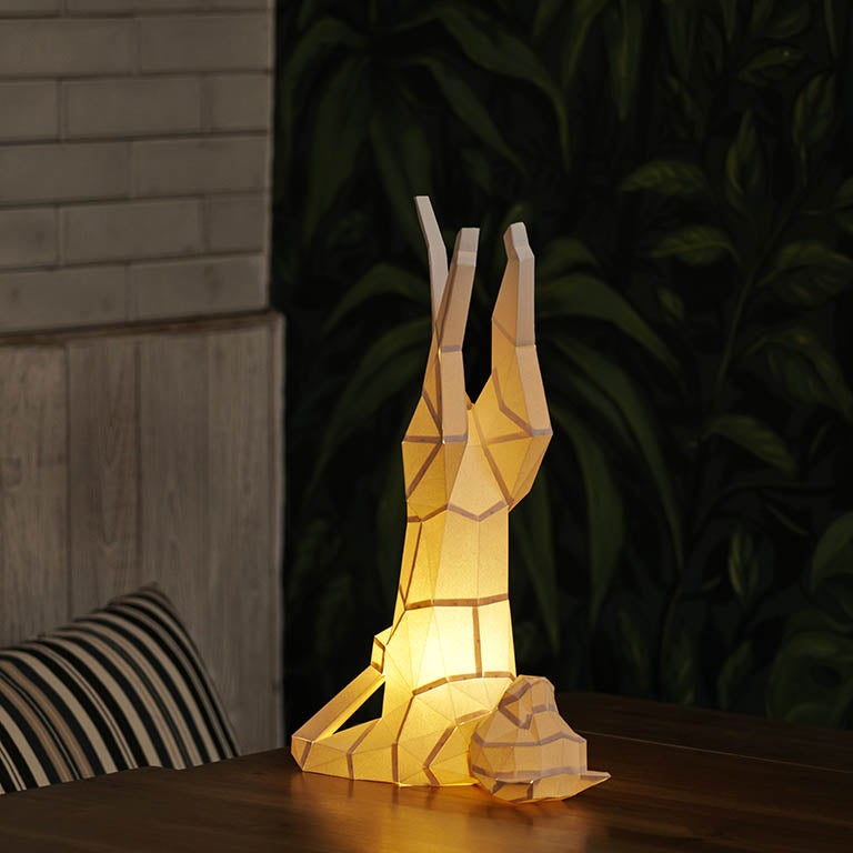 Yoga Cat 3D Paper Model, Lamp