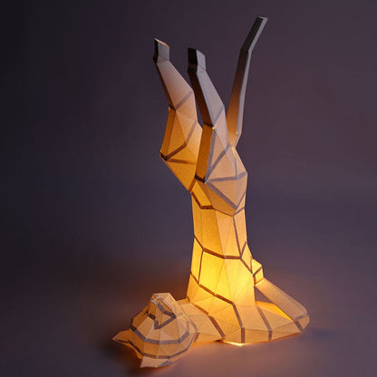 Yoga Cat 3D Paper Model, Lamp