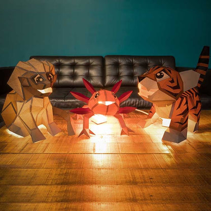 Baby Tiger 3D Paper Model, Lamp