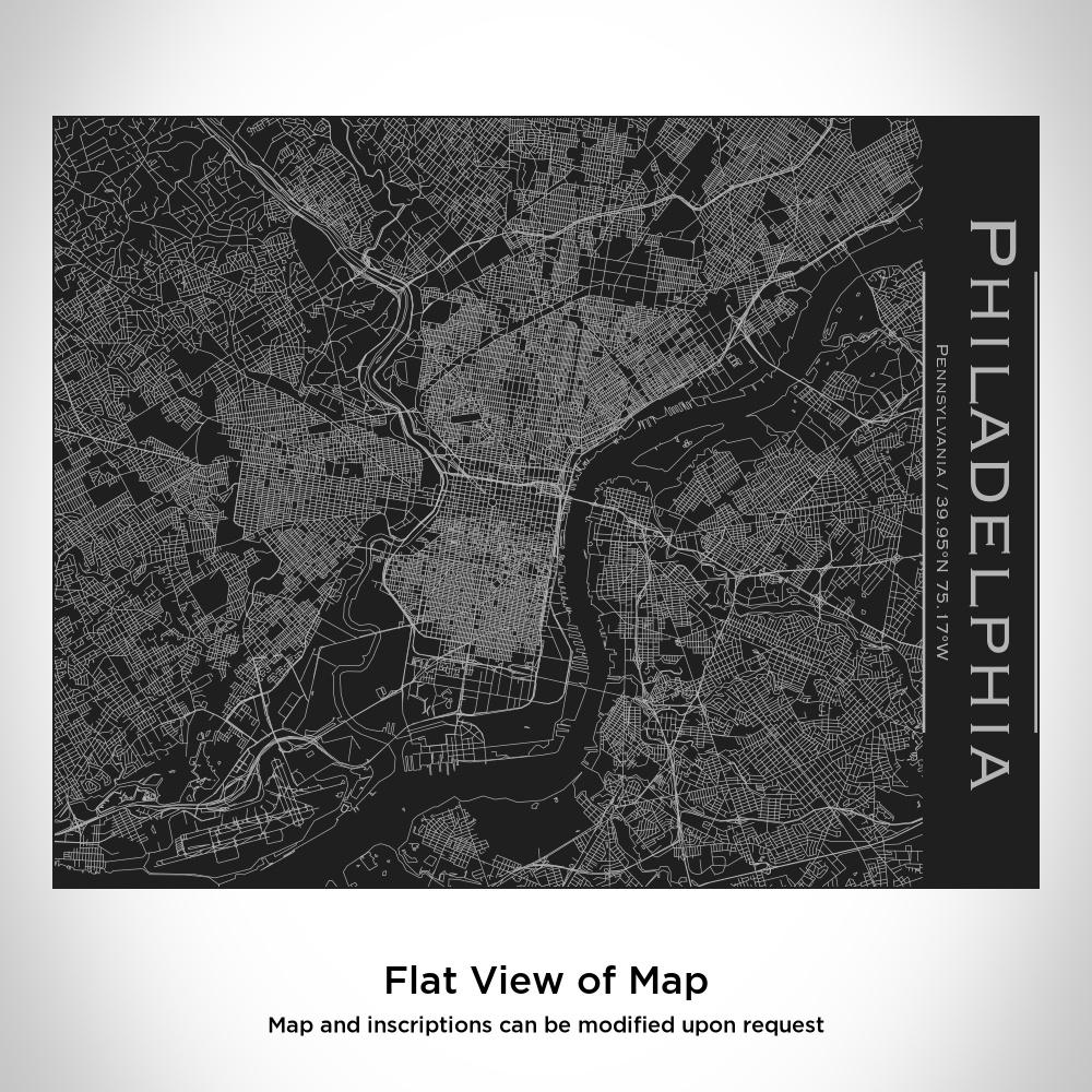 Philadelphia - Pennsylvania Map Bottle with Bamboo Top in Matte Black