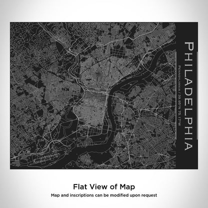 Philadelphia - Pennsylvania Map Bottle with Bamboo Top in Matte Black