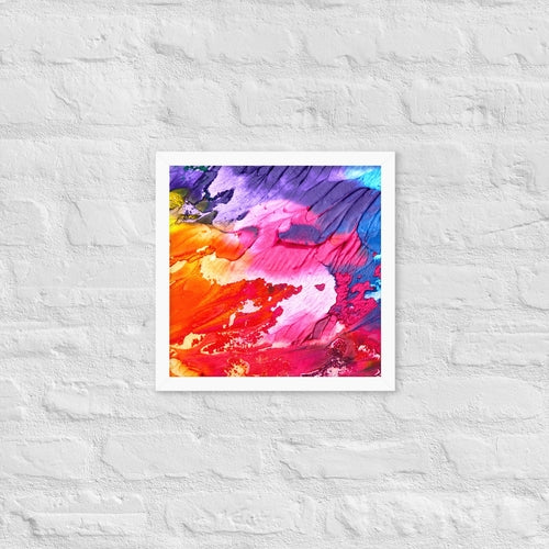 Rainbow Waves Framed photo paper poster