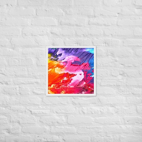 Rainbow Waves Framed photo paper poster