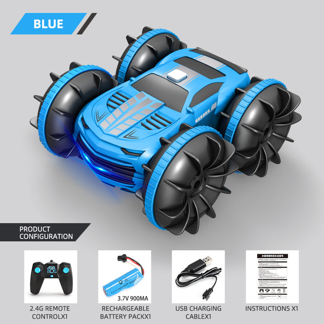 2.4GHz Dual Control Waterproof 4WD All Terrain RC Stunt Car