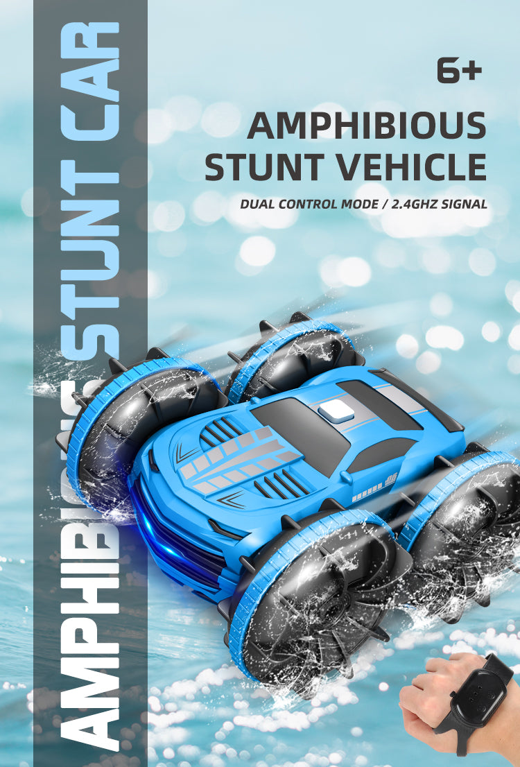 2.4GHz Dual Control Waterproof 4WD All Terrain RC Stunt Car