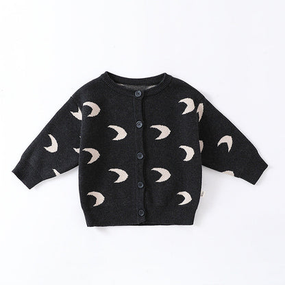 Autumn and Spring New Arrival Baby Unisex Simple Moon Pattern Knitted