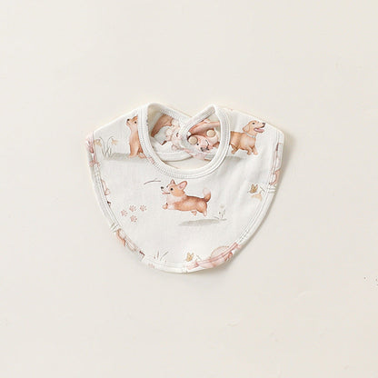 Adorable Cartoon Cotton Snap-on Bib