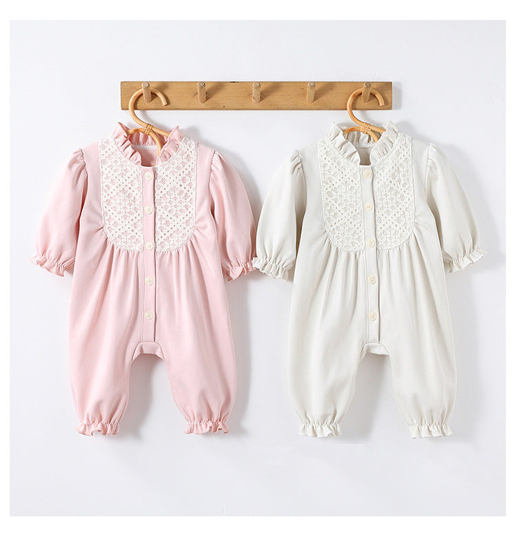 Autumn and Spring New Arrival Baby Simple Embroidery Pattern Long