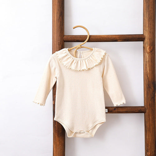 Autumn Hot Selling Baby Girls Simple Casual Solid Color Onesies