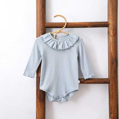 Autumn Hot Selling Baby Girls Simple Casual Solid Color Onesies