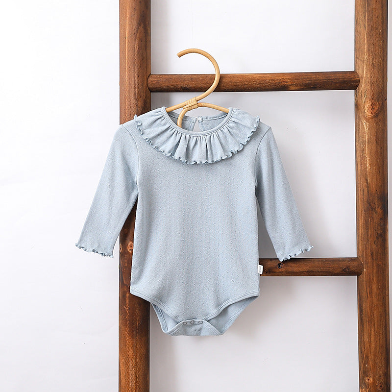 Autumn Hot Selling Baby Girls Simple Casual Solid Color Onesies