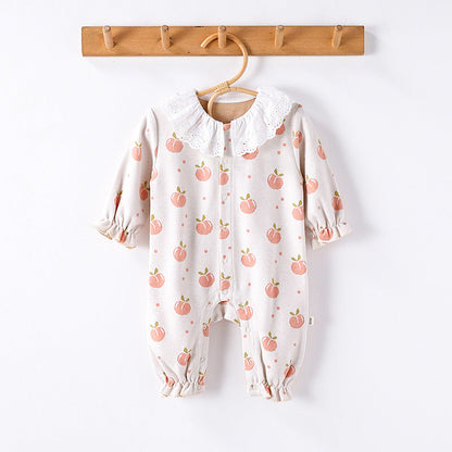 Autumn and Spring New Arrival Baby Girls Simple Fruits Pattern Long