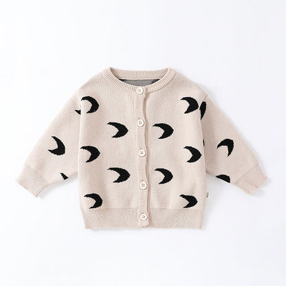 Autumn and Spring New Arrival Baby Unisex Simple Moon Pattern Knitted