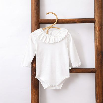 Autumn Hot Selling Baby Girls Simple Casual Solid Color Onesies