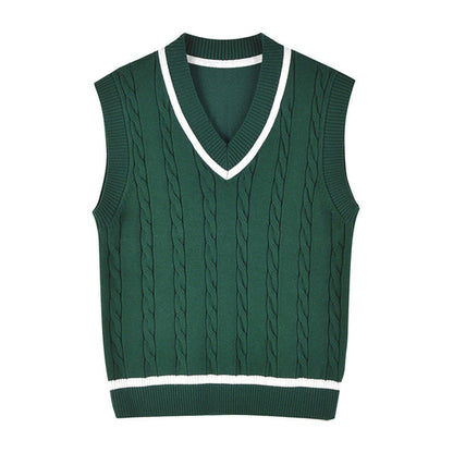 Baby Crochet Knit Pattern V-Neck Sleeveless Vest Sweater