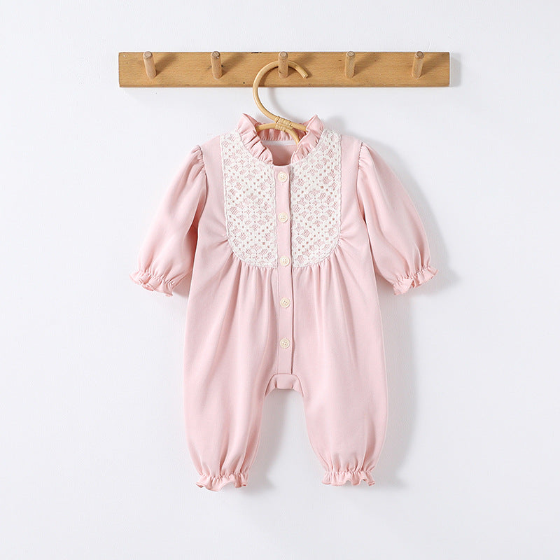 Autumn and Spring New Arrival Baby Simple Embroidery Pattern Long