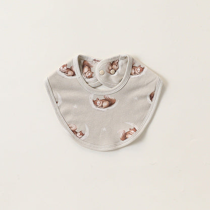 Adorable Cartoon Cotton Snap-on Bib