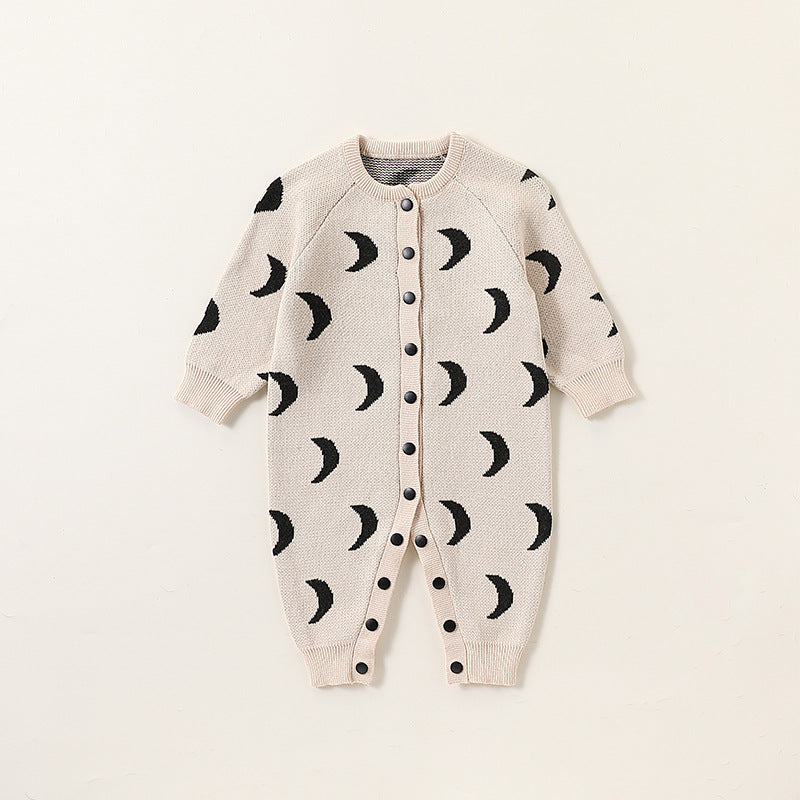 Autumn and Spring New Arrival Baby Unisex Simple Moon Pattern Knitted